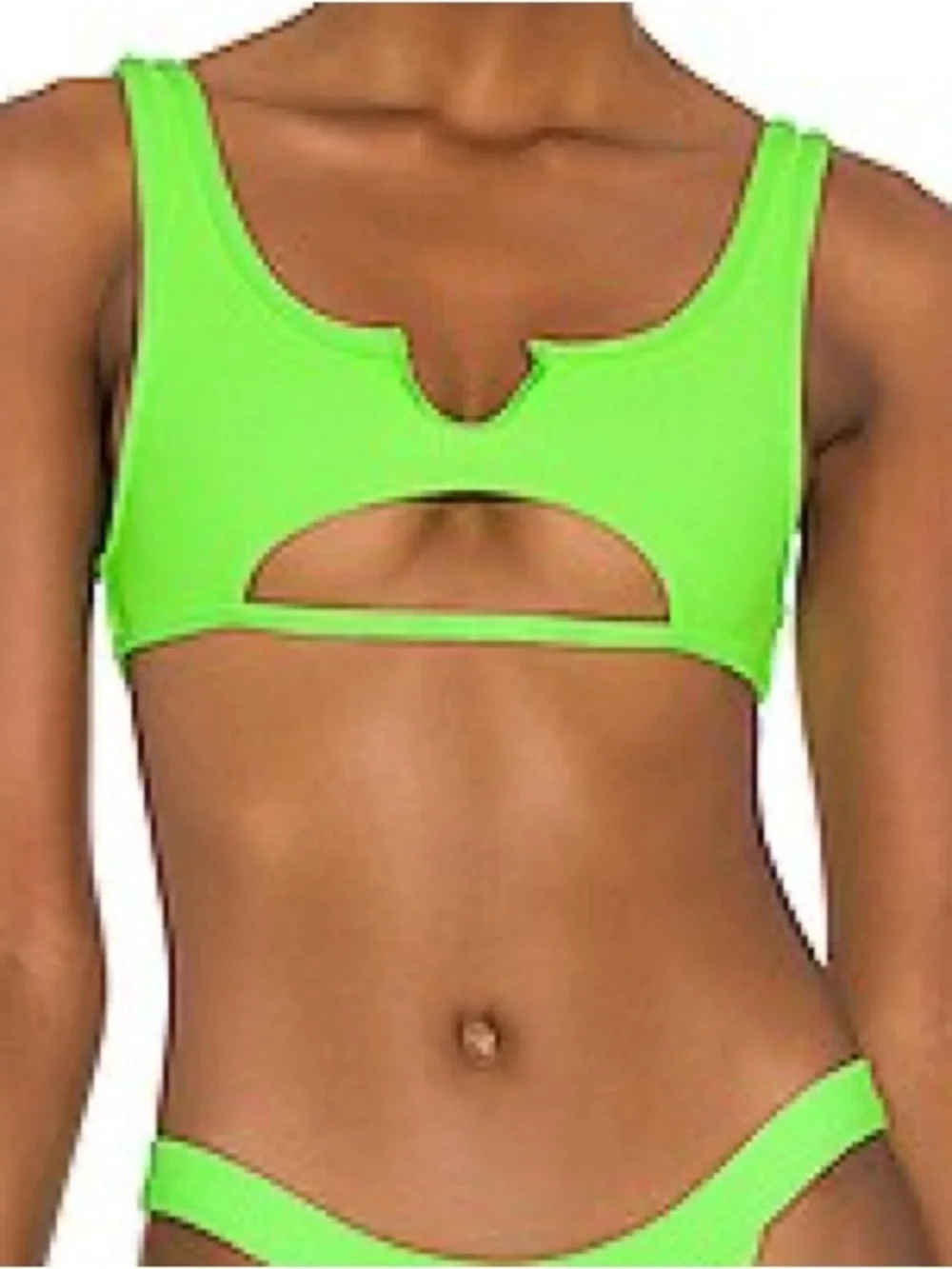 Frankie’s Set Cole Bright Green Top X Shea Luxe Purple Hip hugger Bikini Bottom